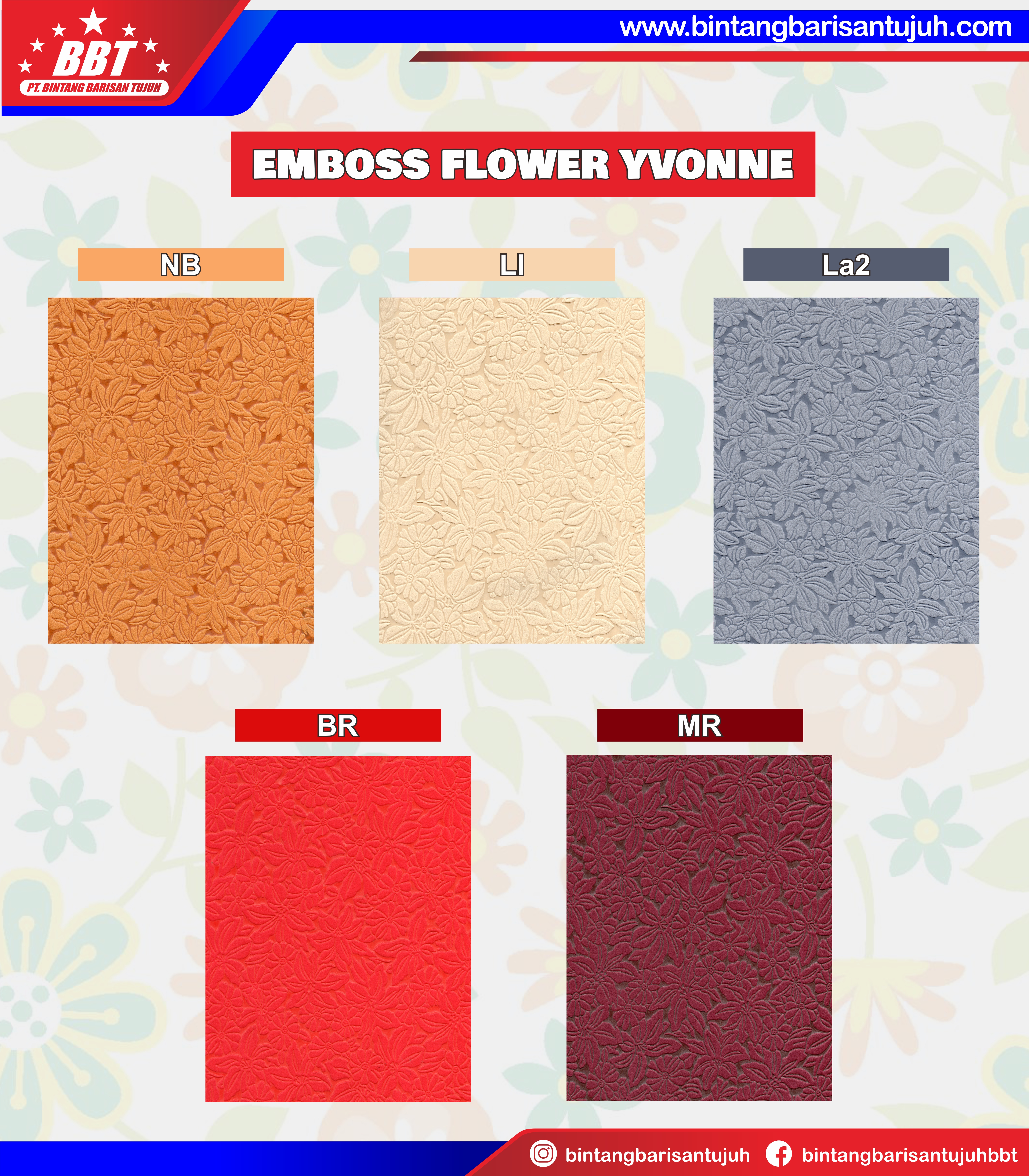 EMBOSS FLOWER YVONNE